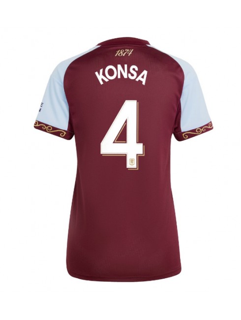 Aston Villa Ezri Konsa #4 Heimtrikot für Frauen 2025-26 Kurzarm Aston Villa Ezri Konsa #4 Heimtrikot für Frauen 2025-26 Kurzarm